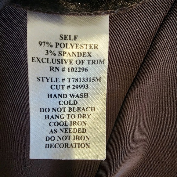 Connected Apparel Sheath Dress Womens 12 Brown Beaded Neckline Stretch Casual - Picture 9 of 10